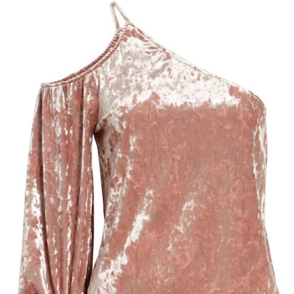 ❤️HP❤️ New! Leith One-Shoulder Velour Top in Pink - Picture 6 of 6